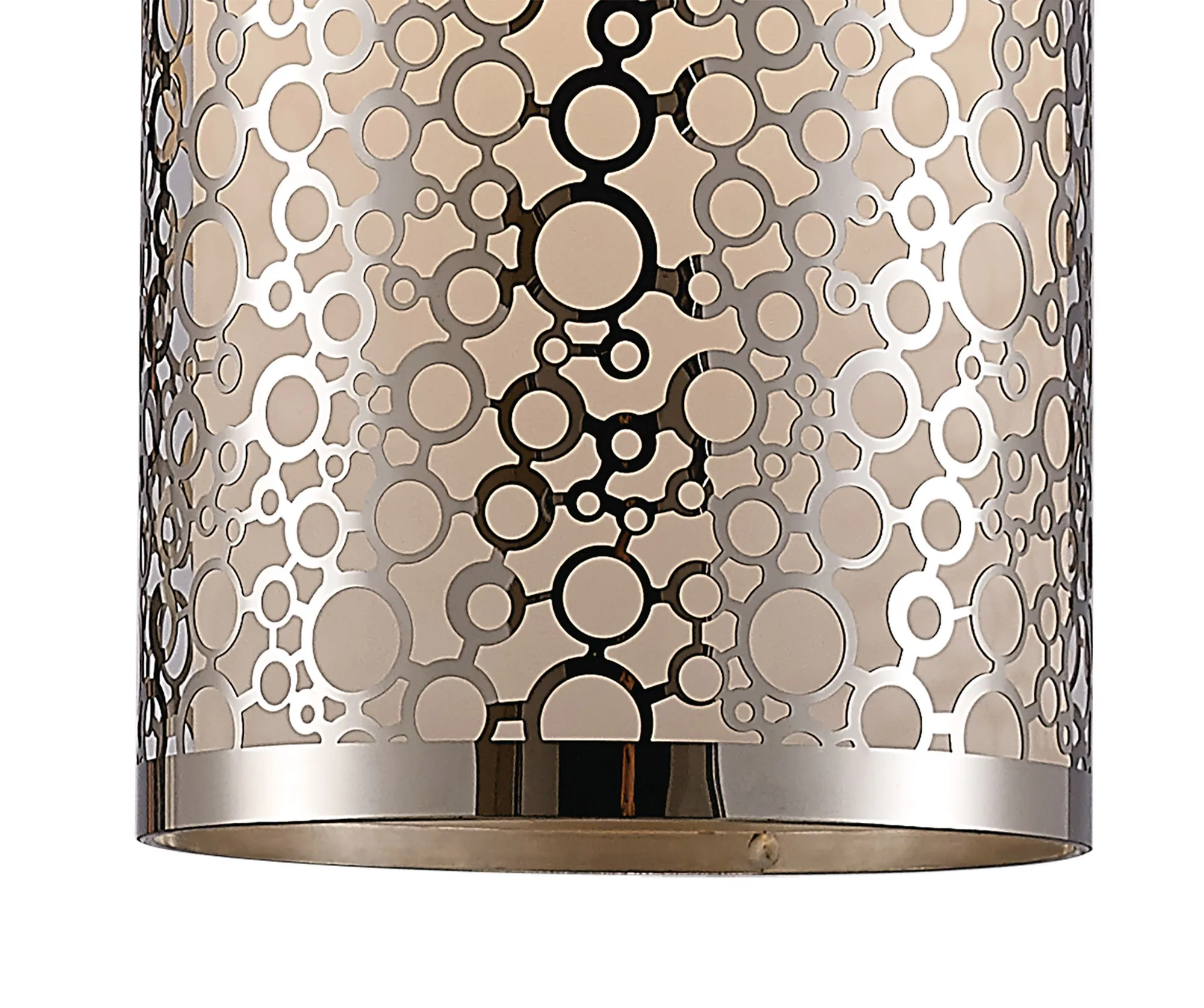Charon Circle Pattern Glass Pendant 1 Light Polished Chrome D0133  Deco Charon